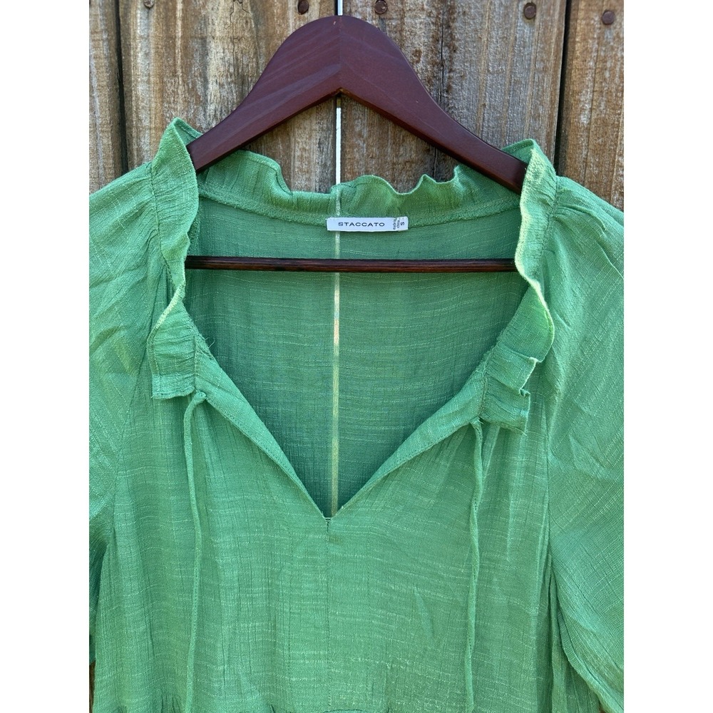 Staccato Green Ruffle‎ Dress Small - Picture 2 of 6